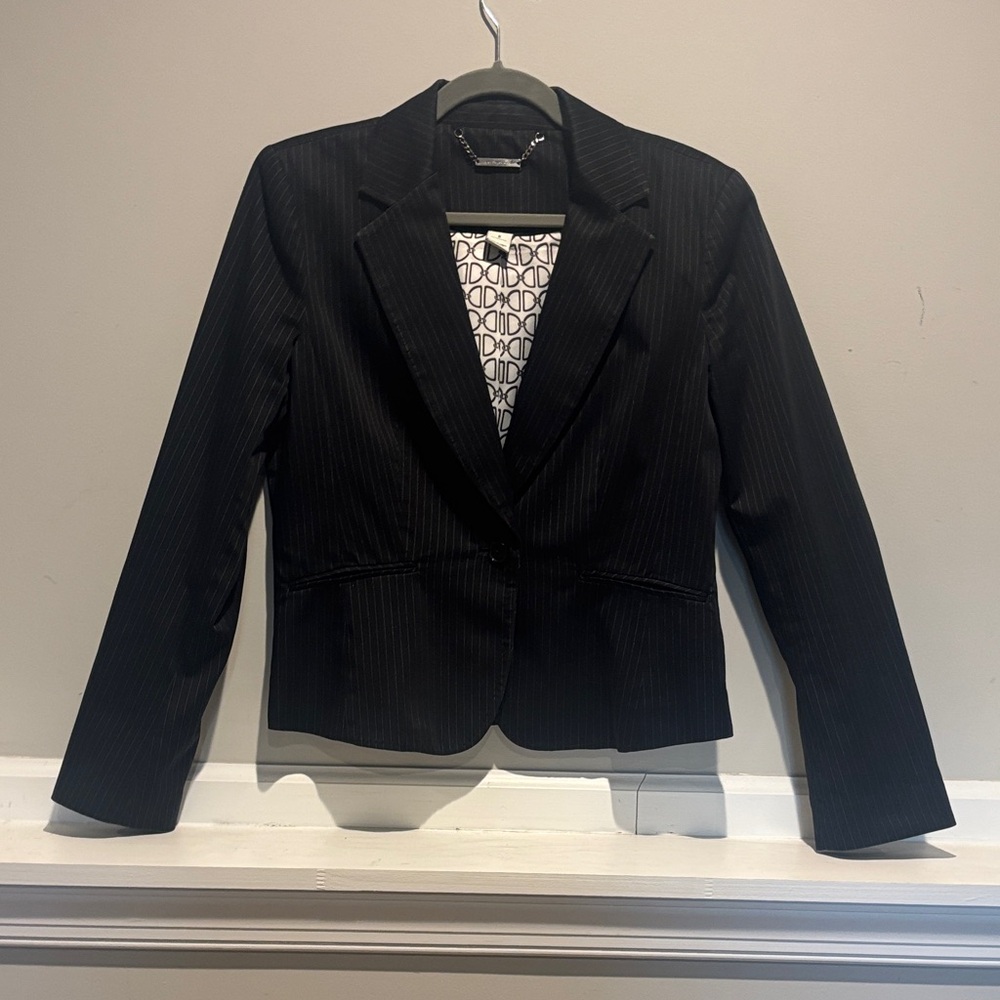White House Black Market Black Pinstripe Blazer